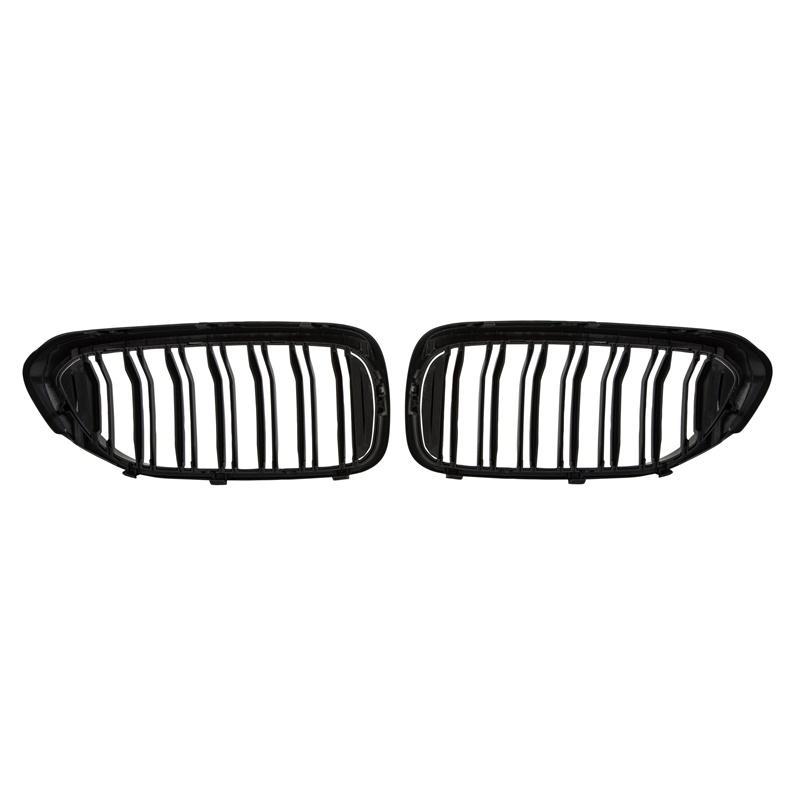 For BMW 5-series G30 Sedan/G31 Wagon 2017-2020 Pre-Facelift Matte Black Grille Car Front Hood Grill Kidney Grilles Racing Grill Dual Line