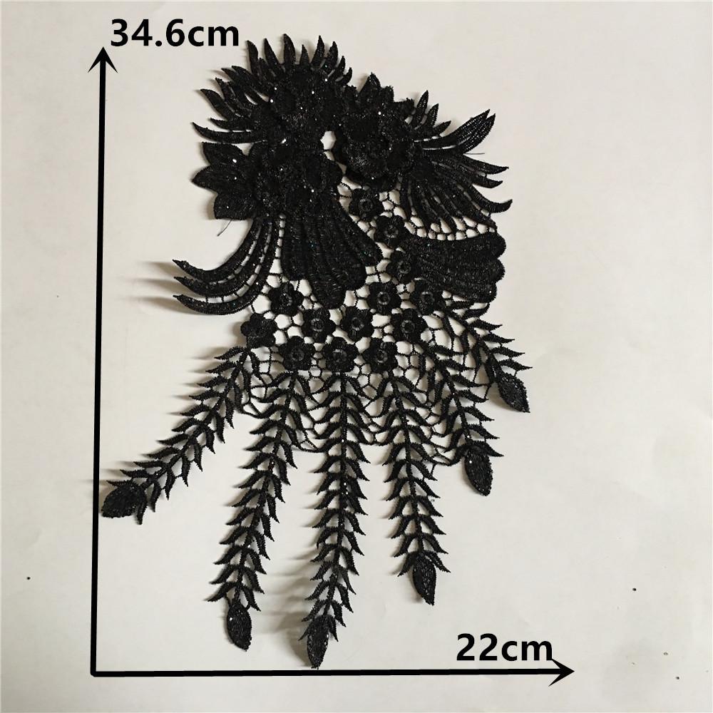 Black And White I Polyester Embroidery Bead Embroidery Sewing Lace Collar Diy Decorative Clothing Single Flower Accessories Clothing Accessories