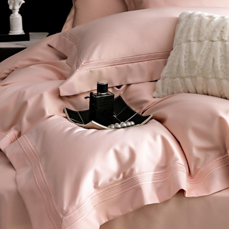 Class A 140 Long-staple Cotton Four-piece Set Cotton Pure Cotton Bed Sheet Quilt Cover Embroidery Simple Hotel Bedding