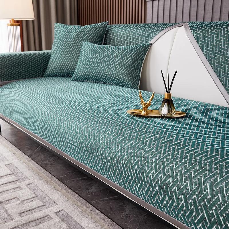 New Sofa Cushion Summer Non -Slip Seat Cushion For Summer Summer Ice Silk High -End Affordable Luxury Leather Sofa Cover Cover Cloth 