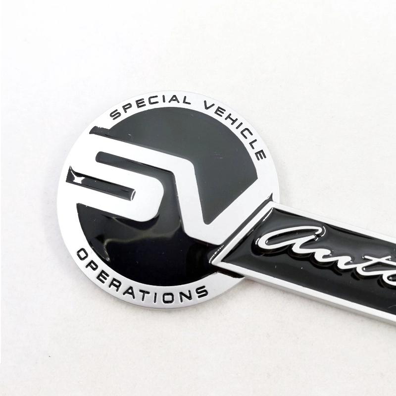 1 x Metall SV SVR AUTOBIOGRAPHY Buchstabe Auto Dekoration Emblem Abzeichen Aufkleber Für RANGE ROVER