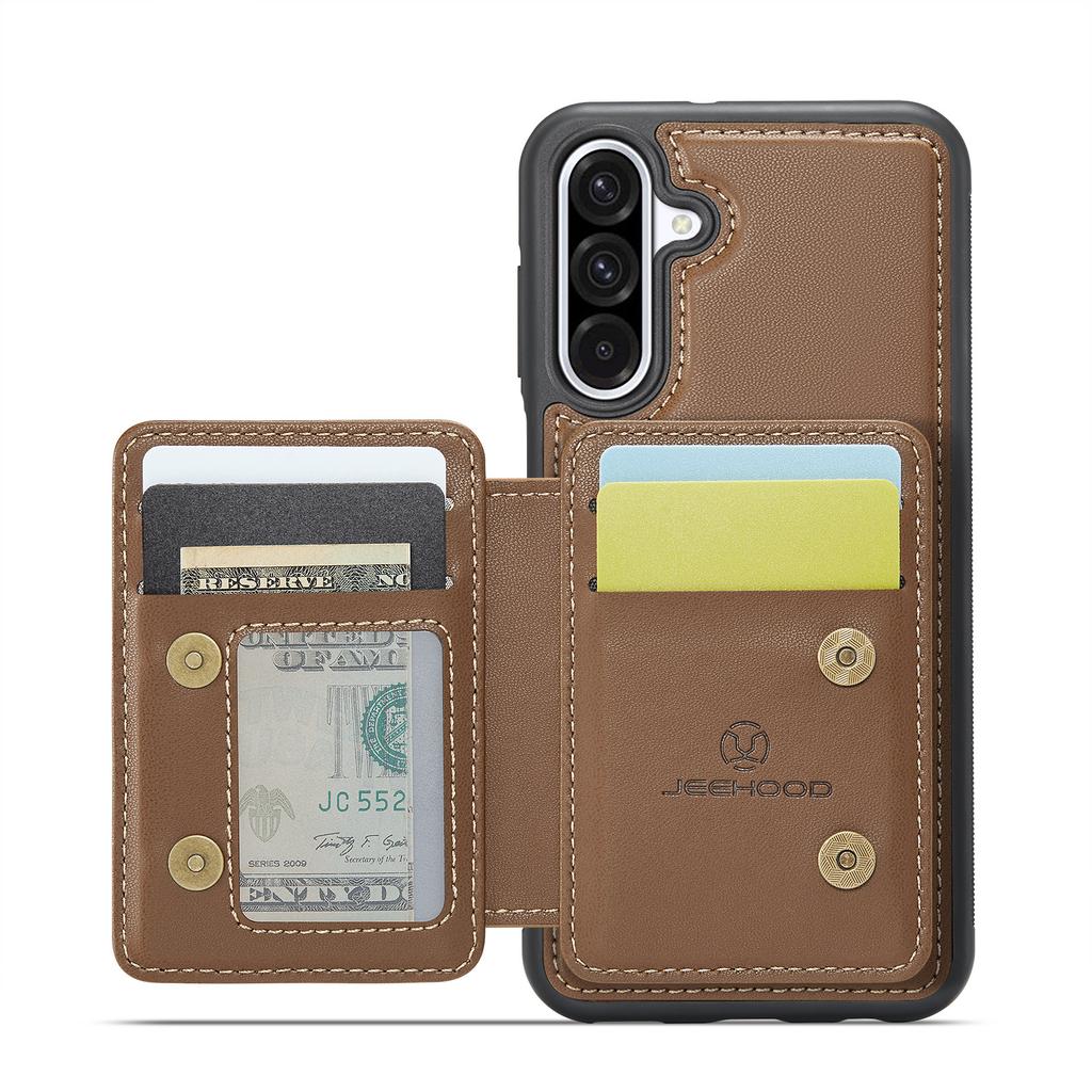 Etui JEEHOOD J05 ze skóry na Samsunga Galaxy A56 5G z odpinaną magnetyczną kieszonką na karty