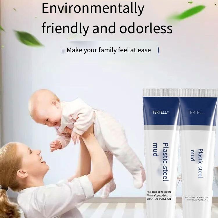 1PC Plastic Steel Mud Bathroom Kitchen Side Seam Waterproof and Mildew-proof Sealant Leak Repair Ceramic Glue Toilet Edge Seam Caulking Caulking