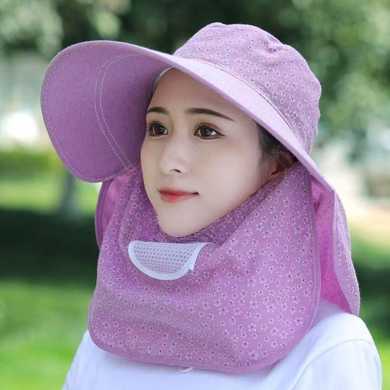 

Summer Women s Large Brim Shawl Tea Picking Sun Hat Sun Protection Hat Women s Outdoor Face Cover Hat Linen Hat Purple