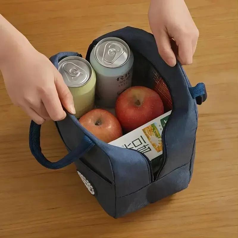 Insulation Lunch Bags Inside Aluminum Foil Lunch Box Storage Bag Portable Student Bento Bag Oxford Cloth Picnic Ice Packbag New