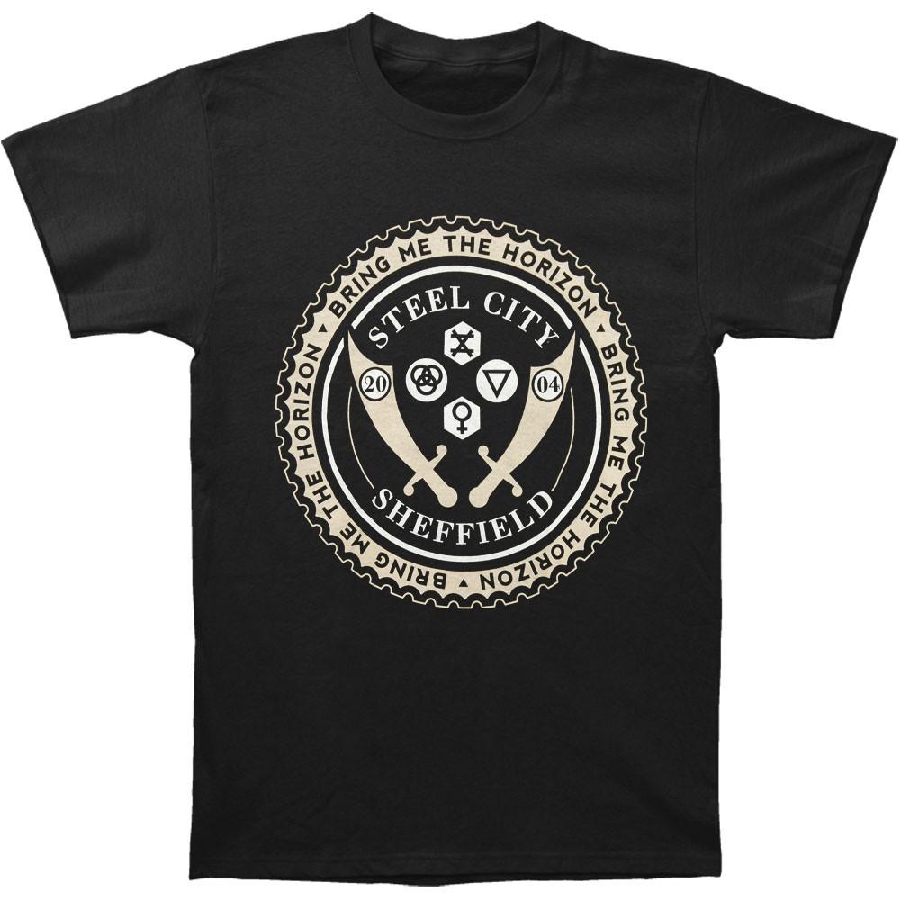 

Men s Bring Me The Horizon Circle Logo Slim Fit T-Shirt Mens Womens Tees Top Black XL