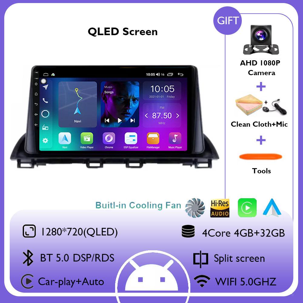 Android 14 Carplay Car Radio For Mazda 3 Axela 2013 2014 2015 2016 2017 2018 Navigation GPS Multimedia Player WiFi+4G Stereo BT