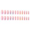 Rainbow French Press-On Nails UV Printed Nail Tips Reusable Acrylic False Women