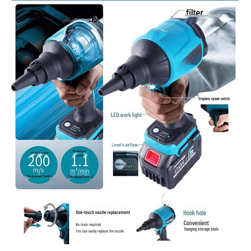 Cordless Multi-functional Blower & Vacuum Cleaner CN plug (adapter included)