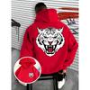 Herbst Winter Herren Kreatives Weißes Tigerkopf-Print Kapuzenpullover Locker Bequem Lässig Sport Langarm Kapuzenpullover
