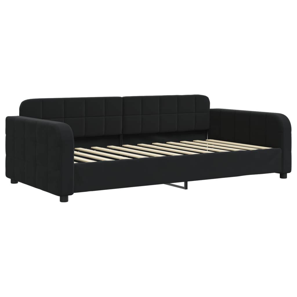 Extendable Daybed Black 100 x 200 cm Velvet