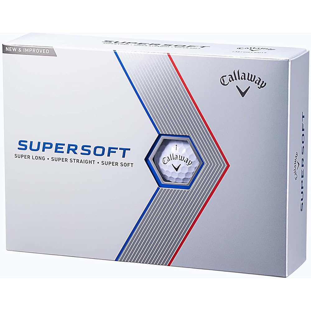 Bolas de Golfe Callaway Supersoft 23 Pacote com 12 Estrutura de 2 Peças Branco