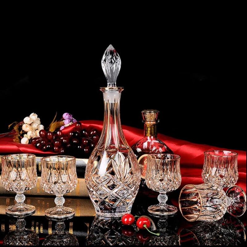 Flevents Kristall-Whiskyglas mit Goldrand