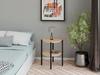Round Loft Nightstand With Shelf 35X35X46 Cm Metal Black