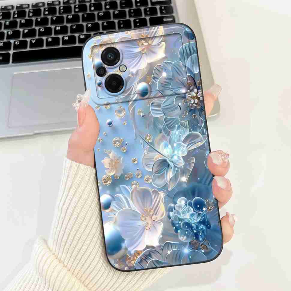 For Xiaomi Poco M5 4G Case Fashion Painting Flower Soft Silicone Back Cover For Xiaomi PocoM5 POCO M5 4G Shockproof Phone Cases