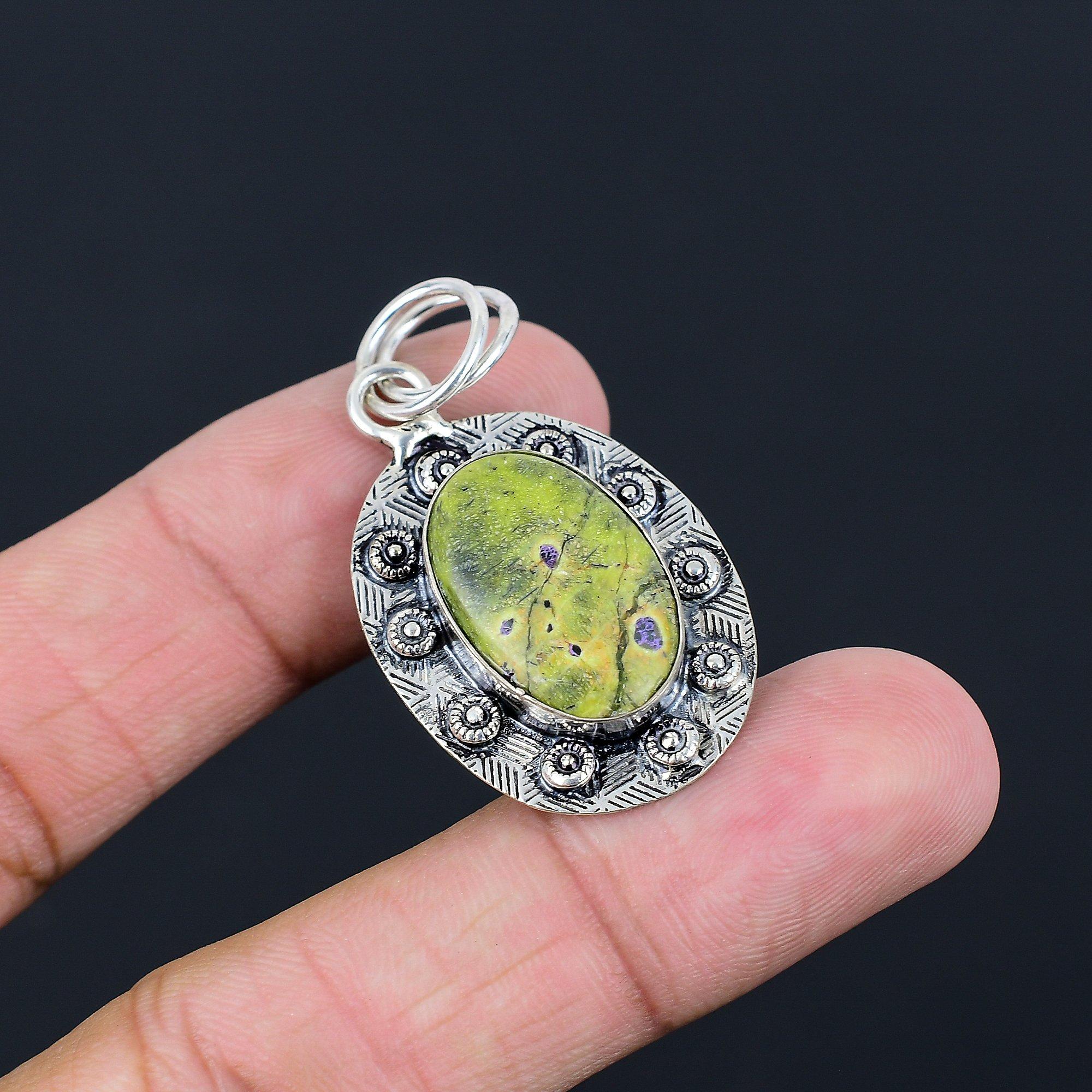 Easter Deal Natural Atlantisite 925 Sterling Silver Engagement Sister Pendant