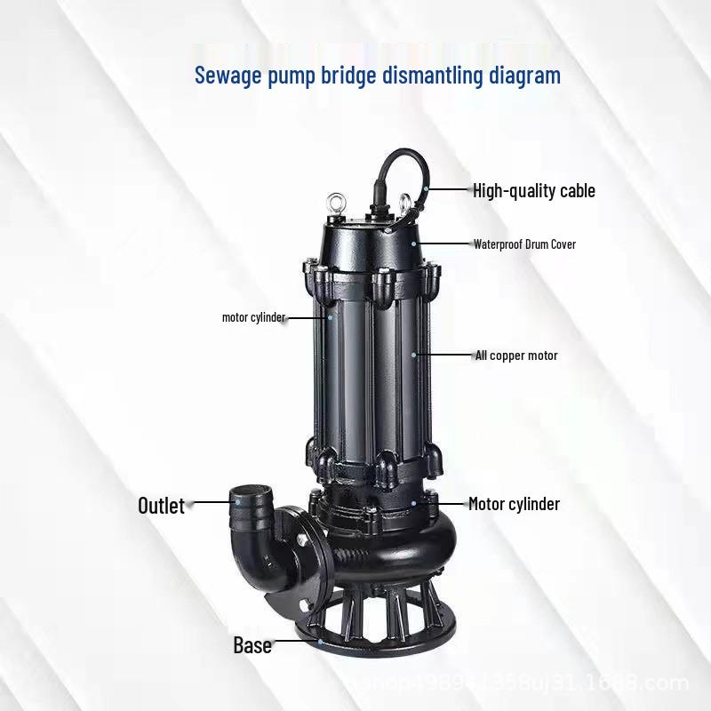 WQ High-Head, Non-Clogging Submersible Sewage Pump for Large Flow Discharge