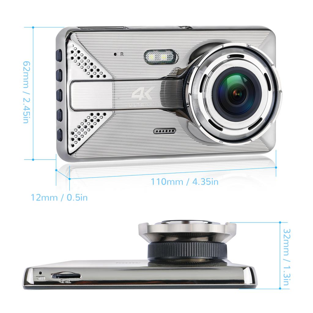 4K High-Definition-Fahrtenrekorder WIFI Drahtlose Mobiltelefonverbindung Auto Dual Lens 4-Zoll-Recorder