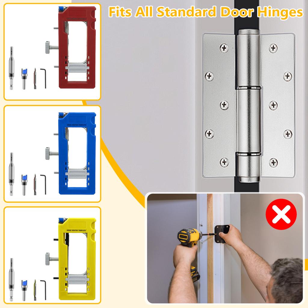 Hinge And Door Lock Hole Locator Installation Kit Woodworking Drilling Guide Tool
