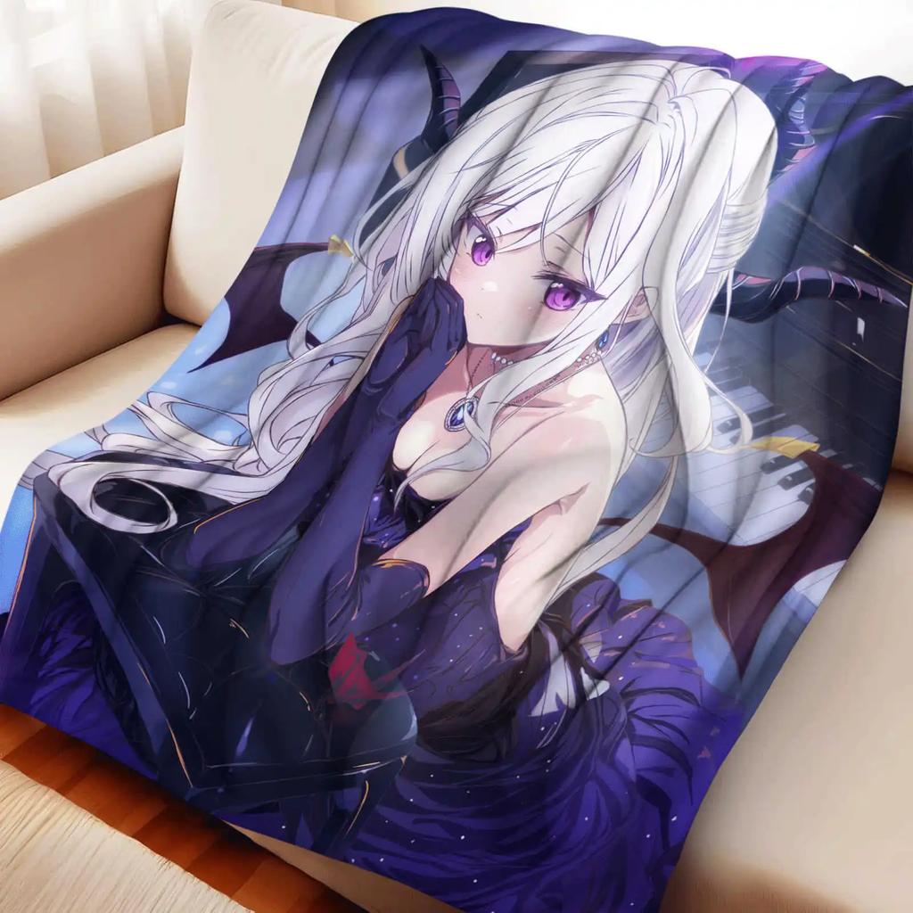 Cartoon Blue Archive Sorasaki Hina Flannel Blanket Cover Warm Soft Anime Blanket Multifunctional Decor Home Universal Blanket