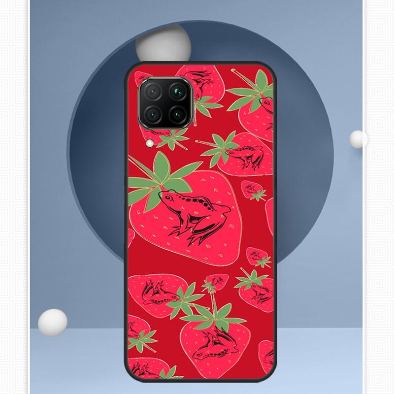 Cottagecore Fruit Strawberry Frog For Huawei Nova 12s 12i 11i 8i Y91 Y60 Y70 Y72 Y90 Y61 9 10 SE P20 P40 Lite P30 P60 Pro Case