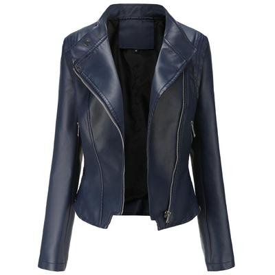 Women Faux Leather Biker Jacket Stand Collar Asymmetric Zip Up PU Moto Coat Short Motorcycle Crop Outwear Bomber Tops Fall Spring Outfits Fashion New