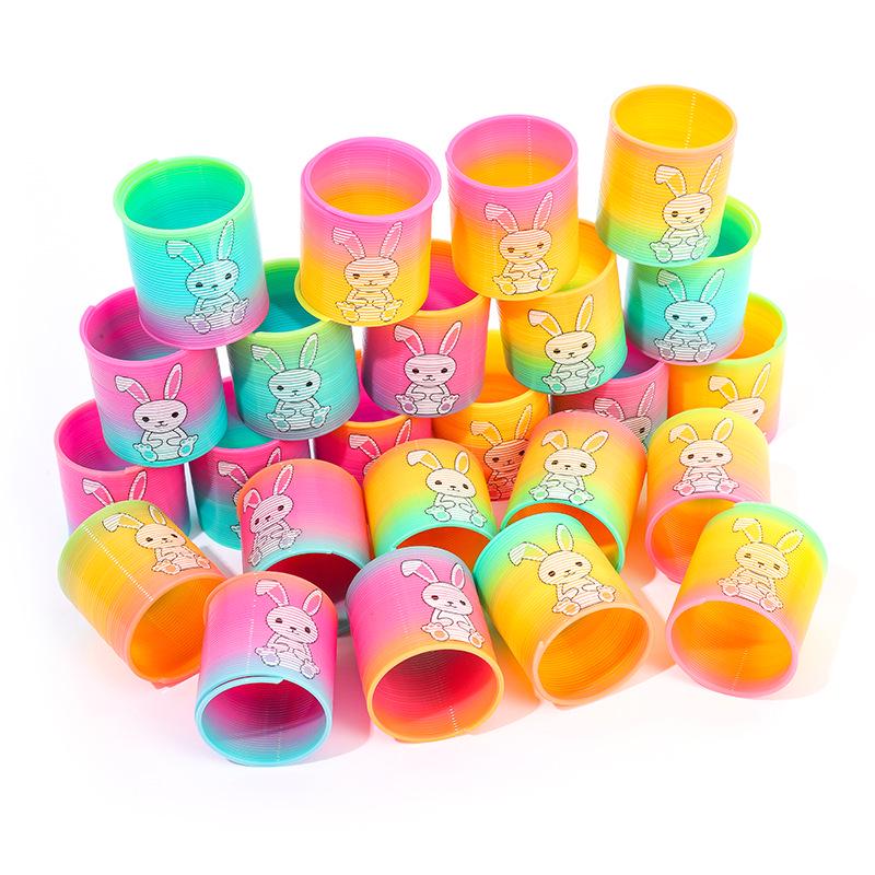 

Rainbow Bunny Children s Mini Elastic Spring Toy - Colorful Slinky Prize