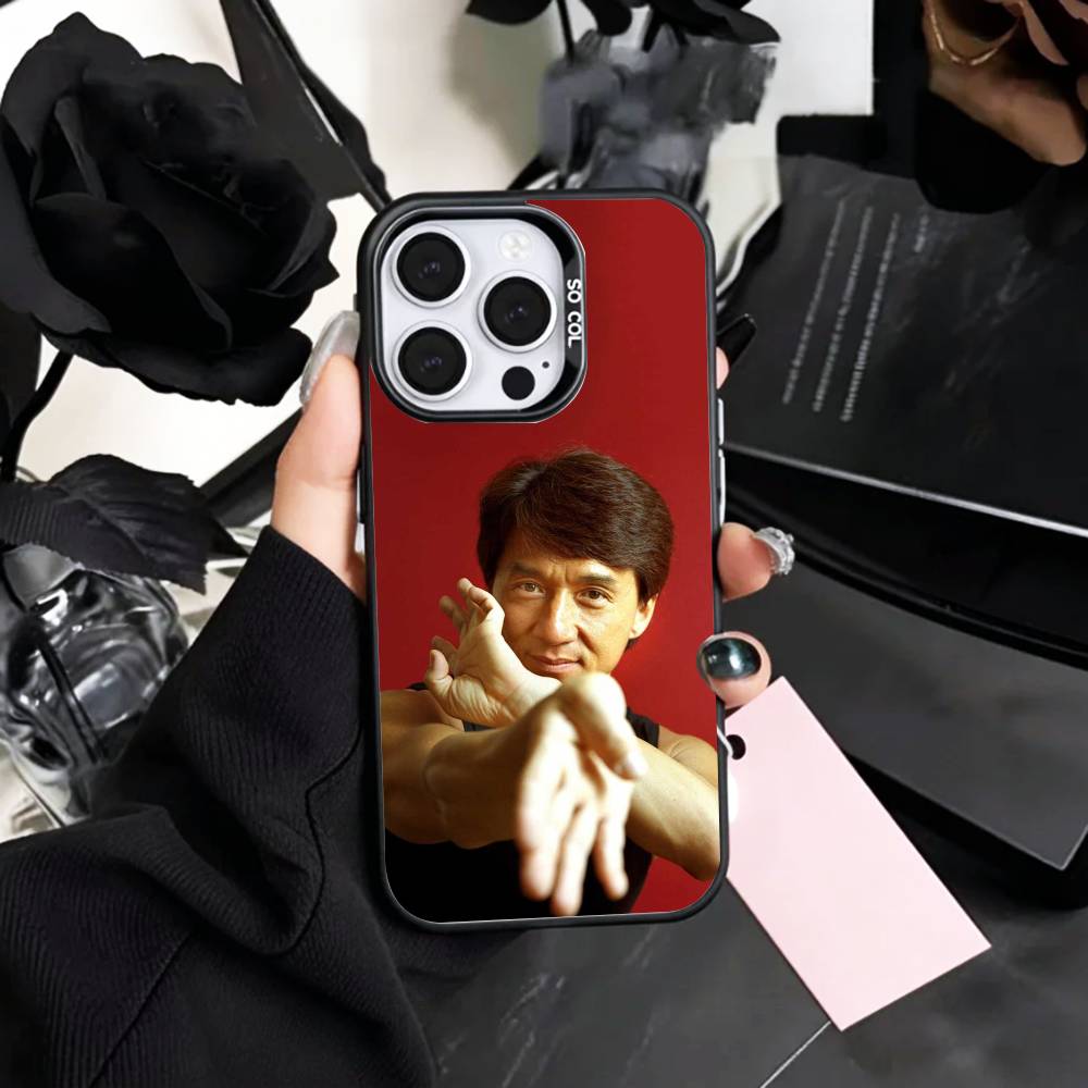 Kung Fu Star J-Jackie C-Chan   Phone Case For iPhone17,16,15,14,13,12,11 Plus,Pro Max Colored Silver Plated Inside Cover