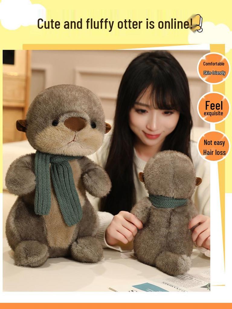 Cute Otter Plush Toy - Super Soft Hugging Pillow Doll for Girls