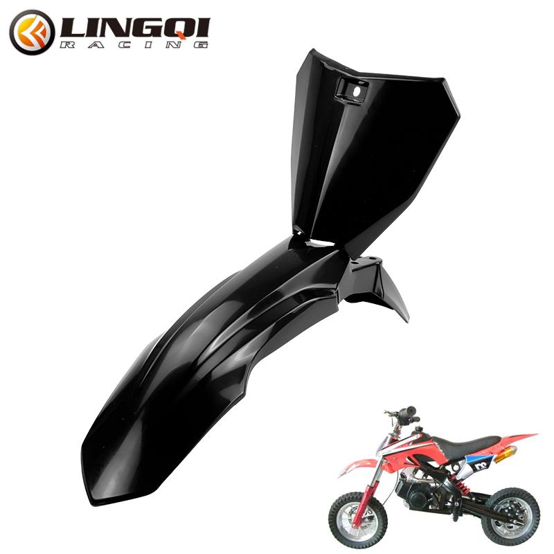 LINGQI RACING Motorcycle Front Fender With Number Plate Fairing Cover For 49cc Mini Dirt Pit Bike Kids Motocross Minimoto
