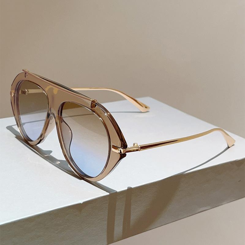 Fashion sunglasses women's high-end UV-proof toad glasses European and American new large-frame personalized sunglasses street shooting