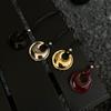 Korean Geometric Round Pendant Necklace for Women Adjustable Black Rope Long Clavicle Chain Charm Jewerly Holiday Gift