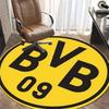 Borussia Dortmund BVB Okrągły Dywanik z Dużym Napisem Okrągły Dywanik Podłogowy Bundesliga Piłka Nożna Mata do Dekoracji Domu Pokoju Dziecięcego Salonu Krzesła Gamingowego