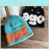Ago Letter Pattern Knitted Beanie Cap Fashionable Breathable Hat Gifts Warm