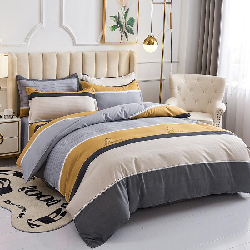 3Pc 100% Polyester Duvet Cover Pillow Case set,No filler,Classic Patterns Printed Skin Friendly Breathable Comfortable Bedding