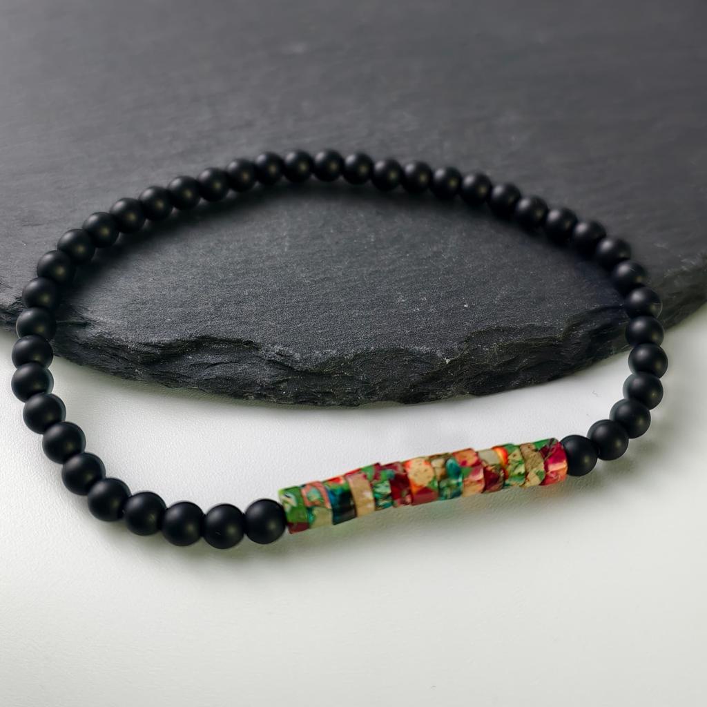 Minimalist 4mm Bead Bracelet Unisex Emperor Onyx Small Stone Braclet Meditation Yoga Strand Braslet Couple Brazalete Pulsera
