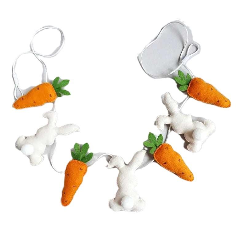 

2026 New Easter Bunny Decoration Pendant Rabbit Carrot Home Wall Decoration Pendant Cartoon Plush Toy