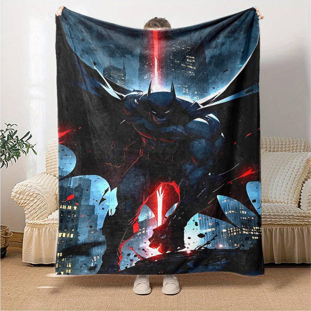1pc Batman Night Cityscape Flannel Blanket Soft Warm Throw for Home, Office, Travel, All-Season Cozy Bedding GiftL1264