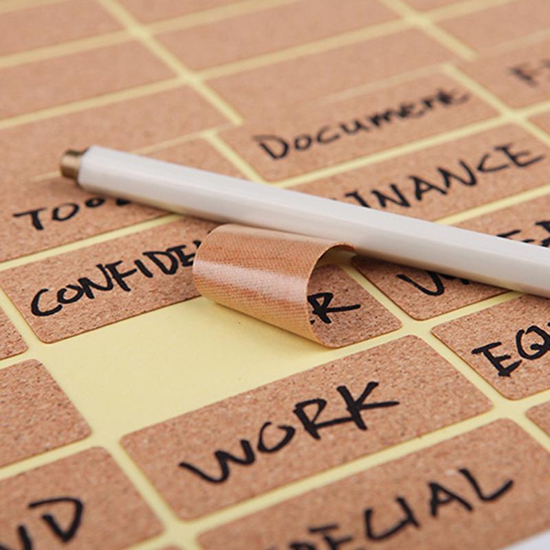 3-96Pcs Oak Wooden Labels Stickers Craft Essential Bottle Self-Adhesive Stickers