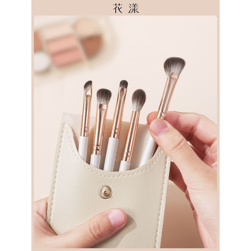 Jericoure - Set of 5: Eye Makeup Brush with Case