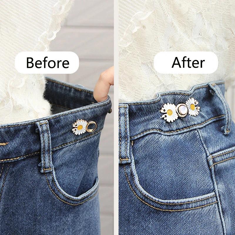 1-4Pairs Women Brooch Set Tighten Waist Button for Women Skirt Pants Jeans Adjustable Waist Clip Metal Pins Clothing Accessories