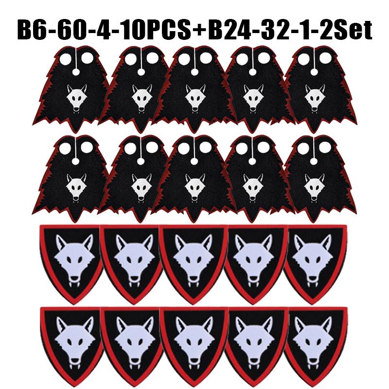 Medieval Castle Wolf Shield Building Blocks Military Knight Dragon Warrior Soldier Figures Accessories Weapon Helmet Bricks Toys