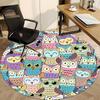 1pc Owl Pattern Office Round Area Rug, Indoor Mat Suitable For Office, Under Office Chairs Bedroom Living Room Home Decor, Room Deco