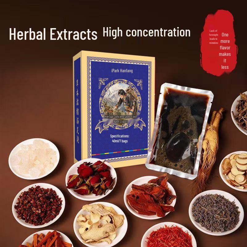 Tibetan Herbal Foot Soak: Concentrated Liquid & Plant Bag for Bath