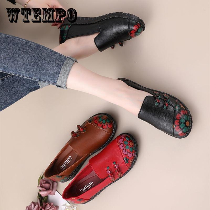 Women's Casual Shoes 2024 Genuine Leather Shoes Woman Loafers Slip-On Flats Ladies