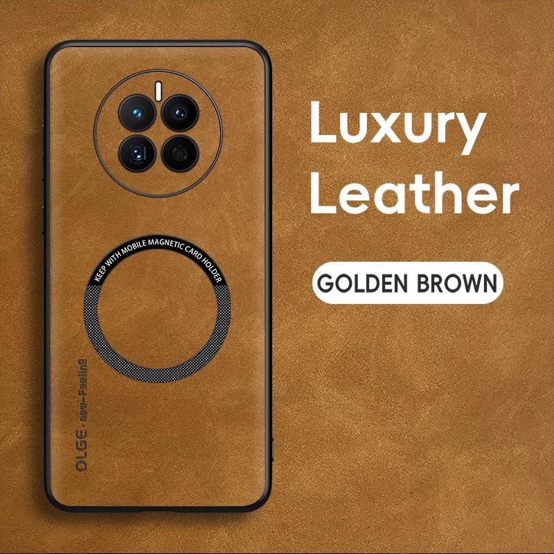 For Huawei Mate 50 50 Pro 50E Fine Hole Sheepskin Magnetic TPU Soft Edge Anti-Drop Anti Fingerprint Phone Case