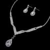 Luxury Korean Versatile Rhinestone Jewelry, Bridal Wedding V-Collar Jewelry Wedding Dress Earrings Necklace Set