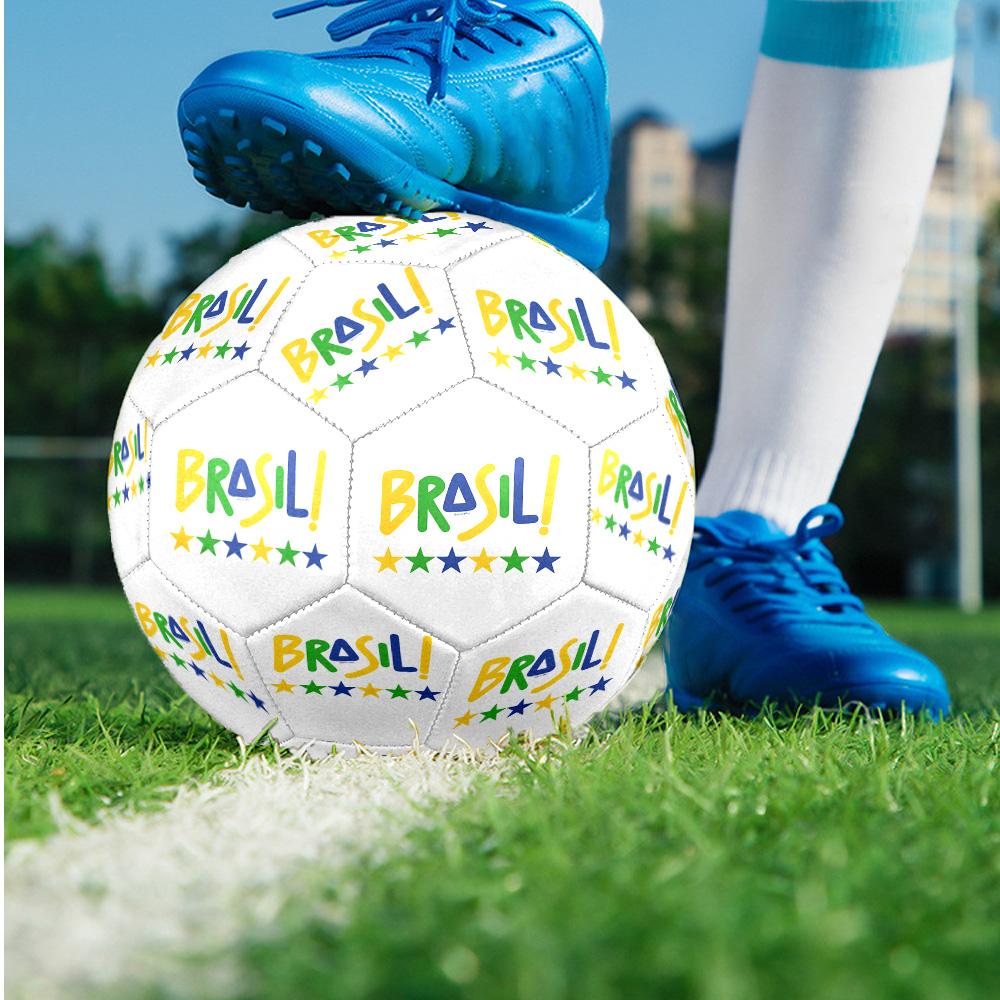Brazil National Football Team Theme Soccer Ball Size 5 Soccer Ball Soft Touch Professional Training Football for Outdoor Sports