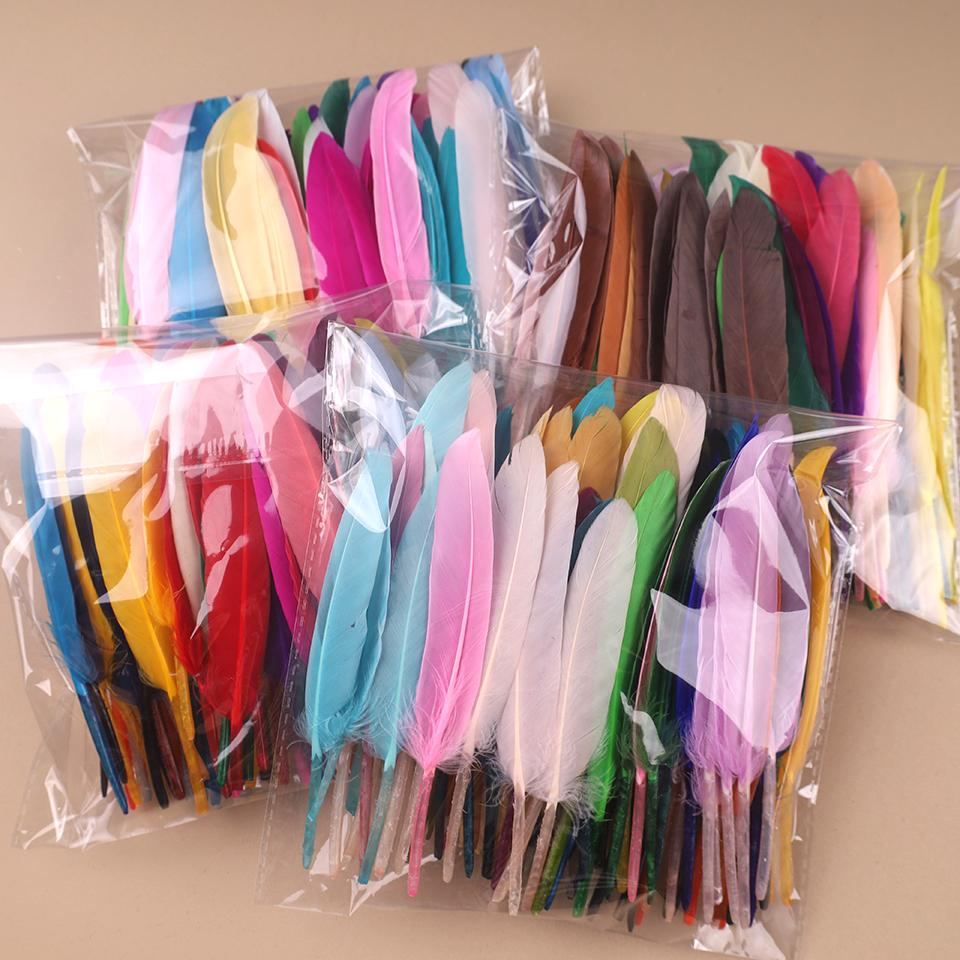 Duck Feathers for Clothes Handicraft Accessories White Golden Black Pink Peacock Goose Feather Plumas Handicraft Article