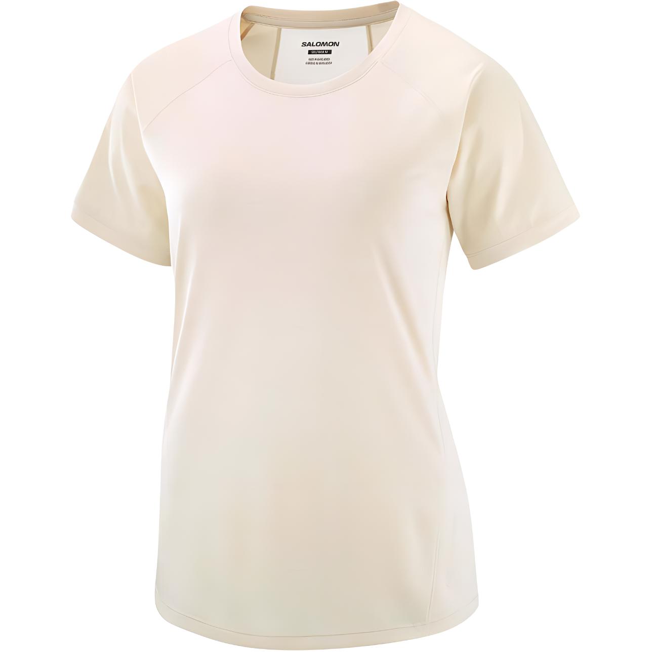 Salomon Outline Comfortable Breathable Hiking T-Shirt Women Tops Beige LC2221800 S
